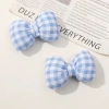 Retro style fabric cotton-padded checkered three-dimensional bow accessories, DIY headwear, hair accessories, hair clips, women's materials wholesale Item Picture